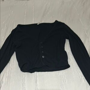 Black Button-Up Women's Top